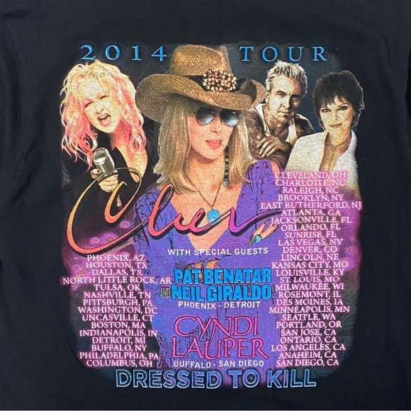 Cher 2014 Tour Dressed To Kill Black Double Sided Concert T Shirt Size Medium - Picture 4 of 5